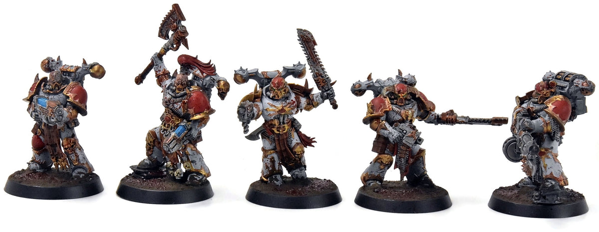 CHAOS SPACE MARINES 10 Chaos Space Marines #1 WELL PAINTED Legionnaries 40K