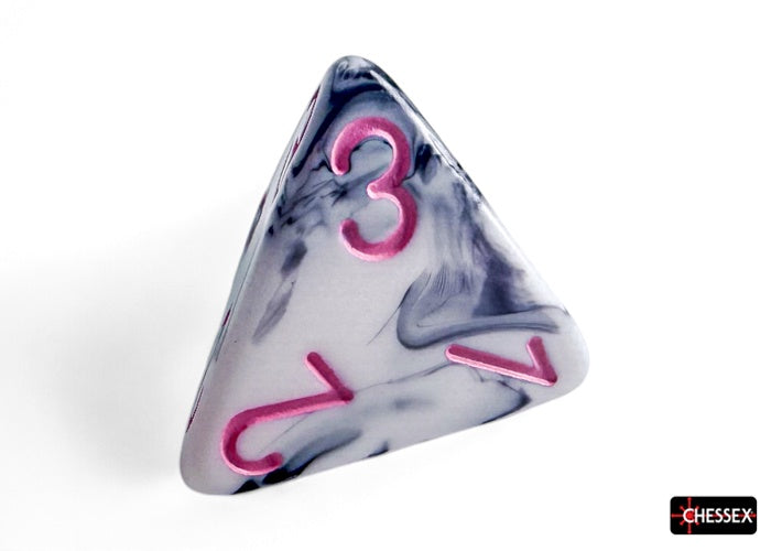 Gemini 7-Die Black-White / Pink Chessex Dice (CHX26469)