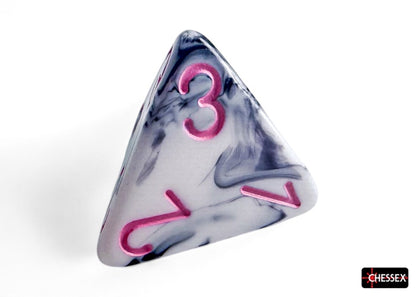 Gemini 7-Die Black-White / Pink Chessex Dice (CHX26469)