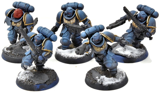 SPACE MARINES 5 Assault Intercessors #1 WELL PAINTED Warhammer 40K 5173