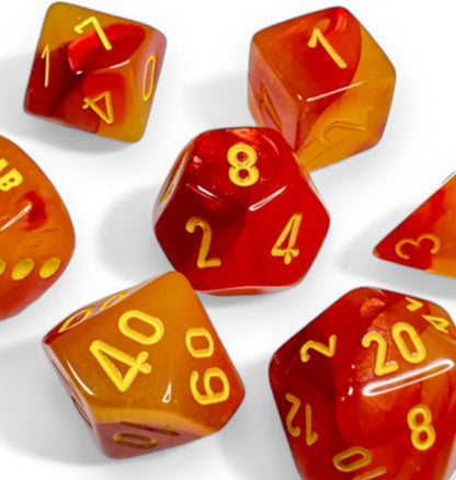 Gemini 7-die Set Polyhedral Red/yellow Luminary