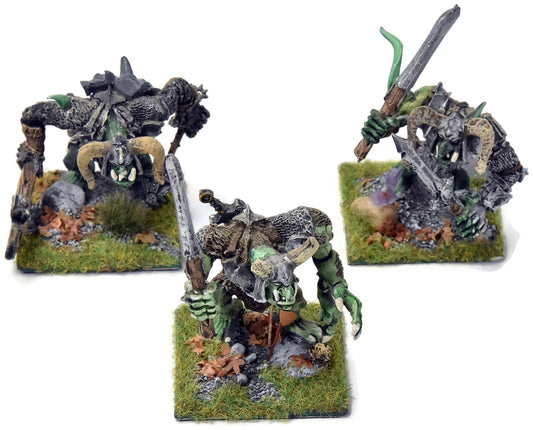 BEASTMEN 3 Chaos Trolls #2 WELL PAINTED Metal