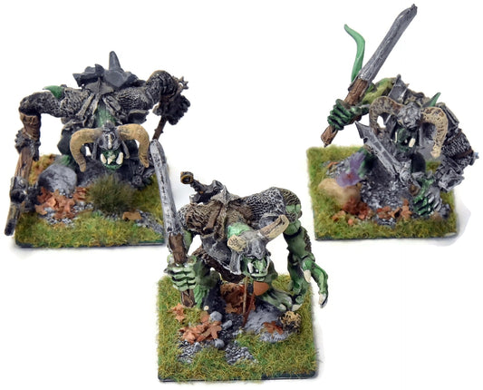 BEASTMEN 3 Chaos Trolls #2 WELL PAINTED Metal