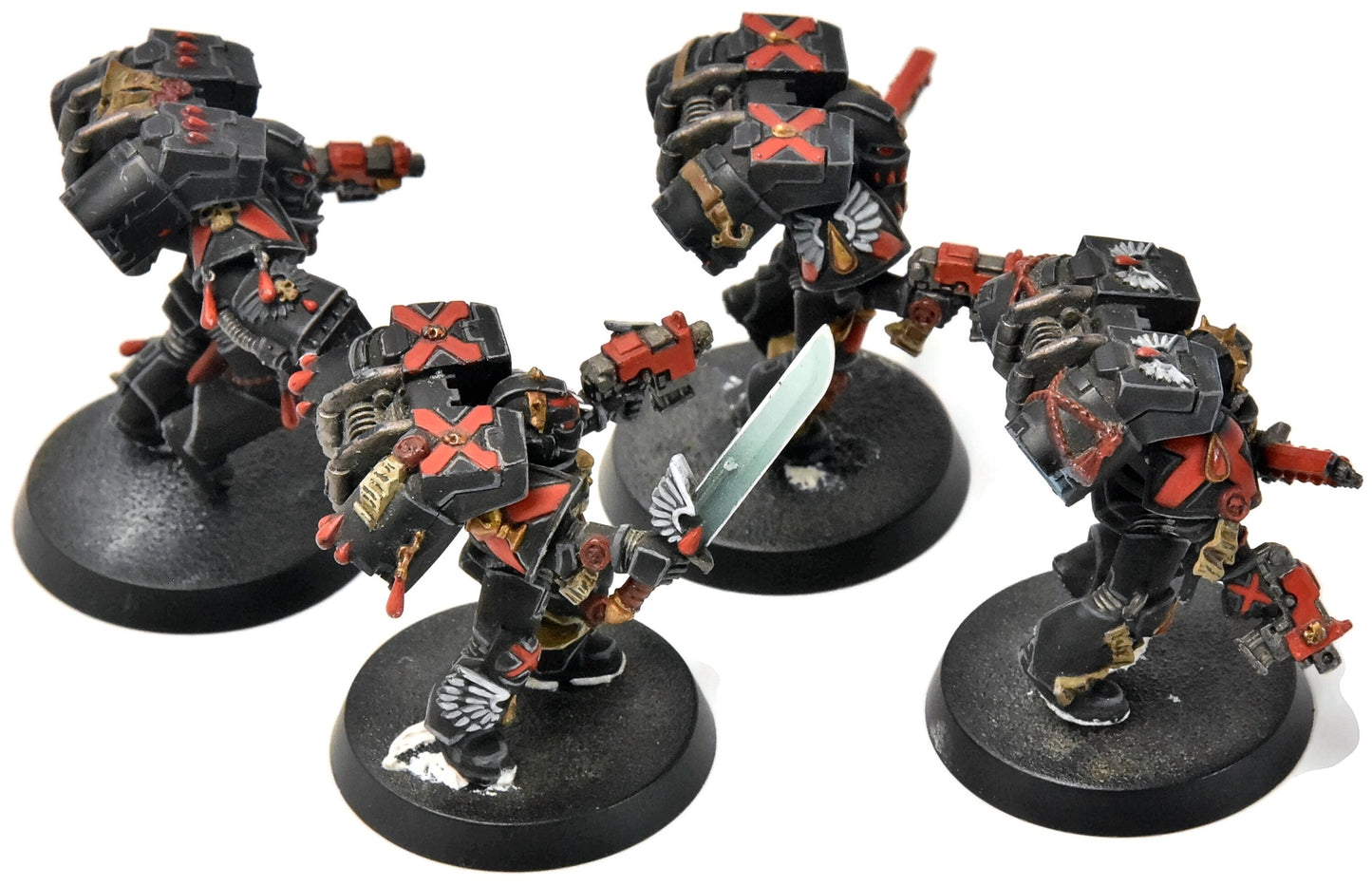 BLOOD ANGELS 4 Death Company With Jump Pack #14 PRO PAINTED Warhammer 40K