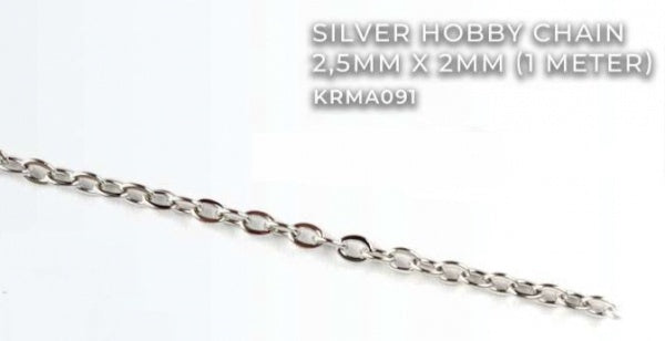 Silver Hobby Chain 2.5mm X2mm (1 meter) (KRMA091)