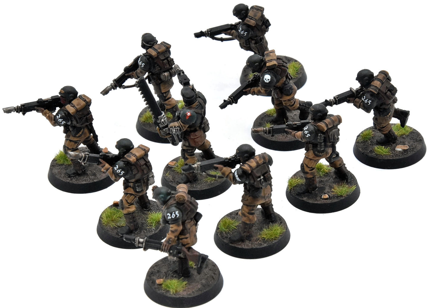 ASTRA MILITARUM 10 cadian shock troops #1 WELL PAINTED Warhammer 40K