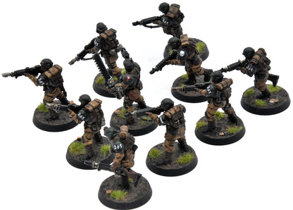 ASTRA MILITARUM 10 cadian shock troops #1 WELL PAINTED Warhammer 40K