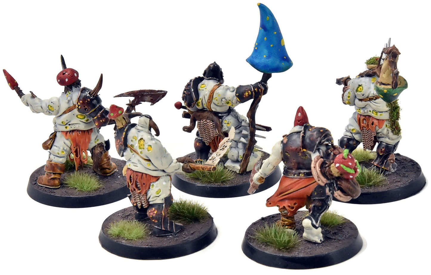 MAGGOTHKIN OF NURGLE 5 Putrid Blightkings #2 WELL PAINTED SIGMAR
