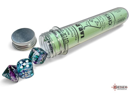 Nebula 7-die Set Polyhedral Fluorite/white