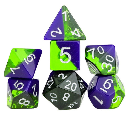 Sirius Dice Diagonal Slick Sea Glass 7-die Set