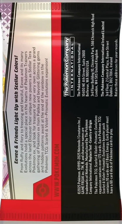 Pokemon Sv8.5 Prismatic Evolutions Elite Trainer Box