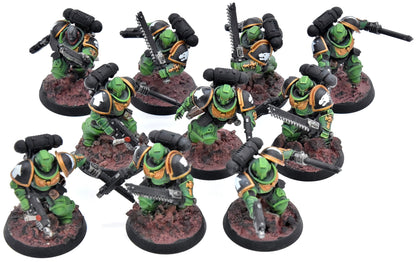 SPACE MARINES 10 Assault Intercessors #1 WELL PAINTED Warhammer 40K salamanders