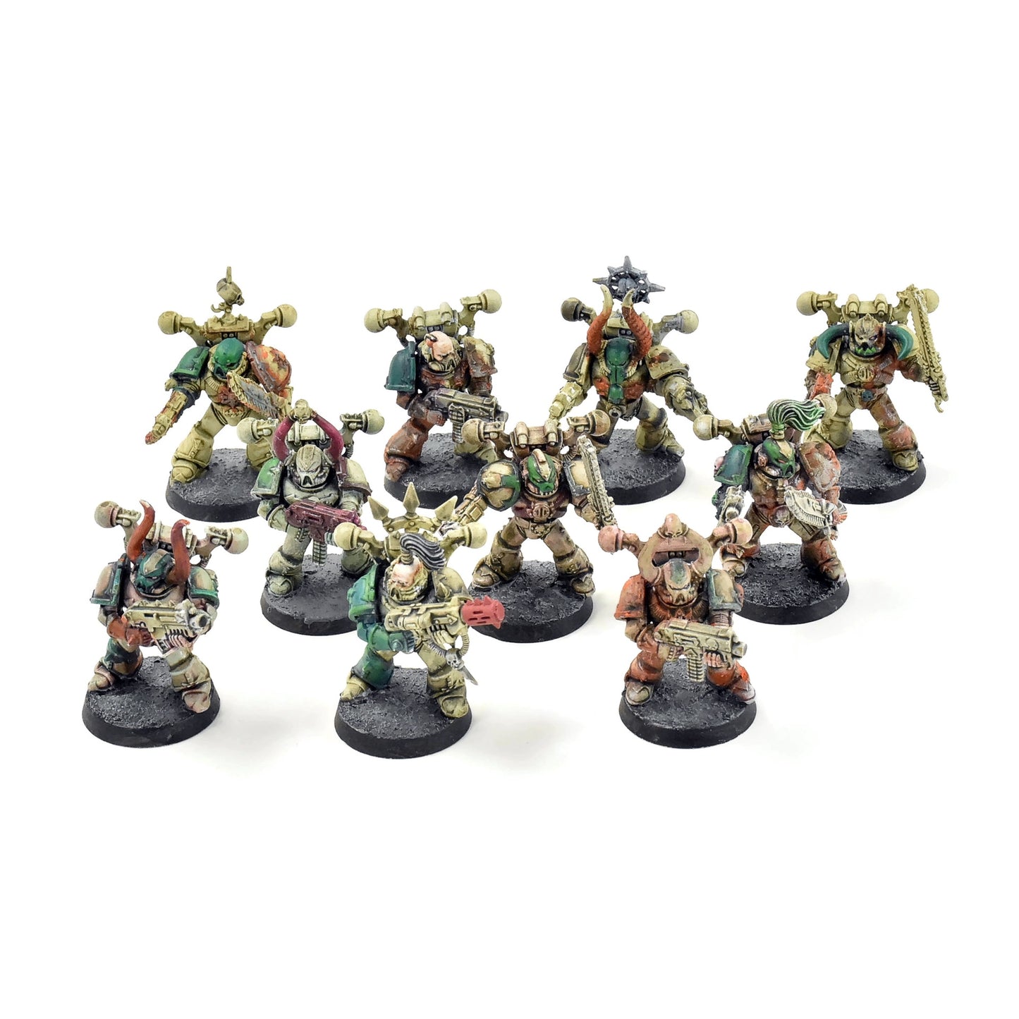 CHAOS SPACE MARINES 10 Chaos Space Marines #4 WELL PAINTED 40K