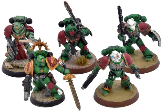 SPACE MARINES Salamanders 5 Veterans #1 WELL PAINTED Warhammer 40K