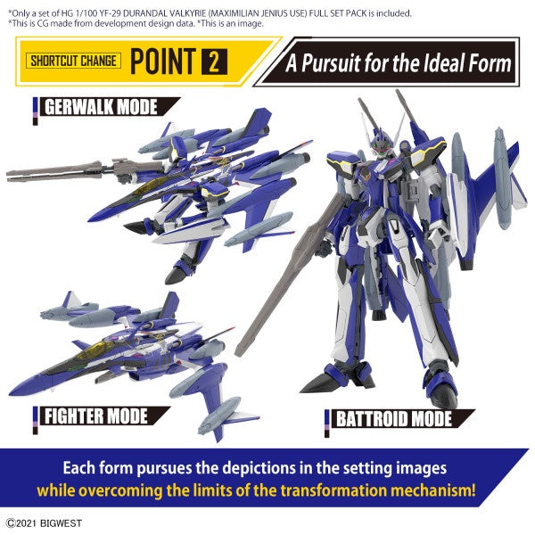 Bandai HG YF-29 DURANDAL VALKYRIE (MAXIMILIAN JENIUS USE) FULL SET PACK 1/100