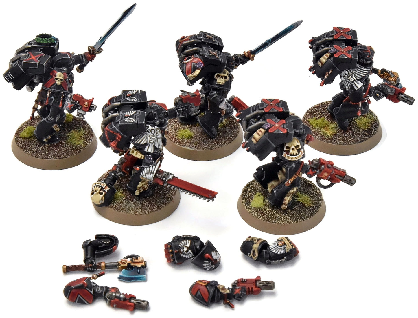 BLOOD ANGELS 5 Death Company With Jump Pack #18 Some Metal Parts PRO PAINTED 40K