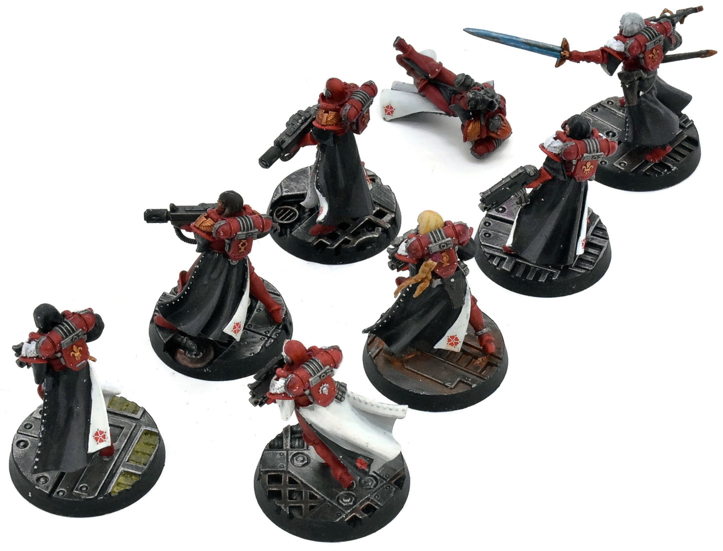 ADEPTA SORORITAS 8 Battle Sisters Squad #1 WELL PAINTED 40K missing 1 base