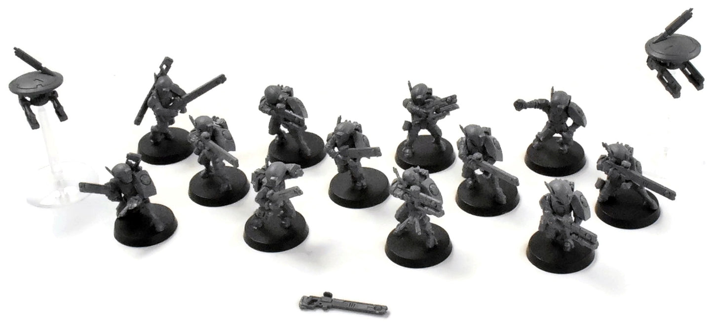 TAU EMPIRE 12 Fire Warriors w/ 2 Gun Drones #1 Warhammer 40K