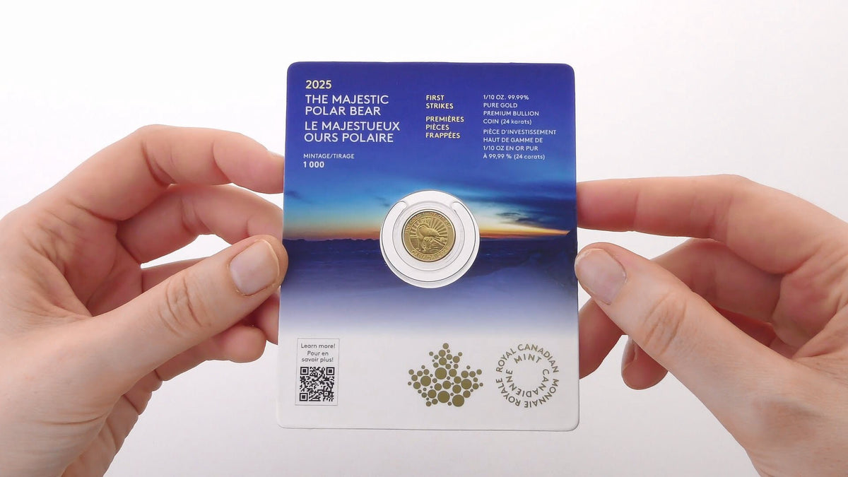 2025 The Majestic Polar Bear: First Strikes – 1/10 oz. 99.99% Pure Gold Coin (Premium Bullion)(249585)