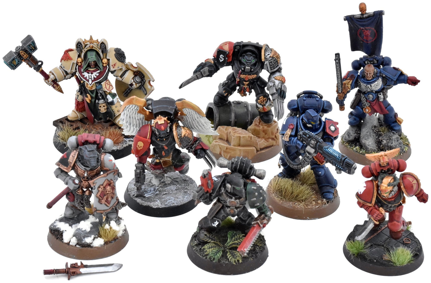 SPACE MARINES 8 Loose Models #1 WELL PAINTED Warhammer 40K