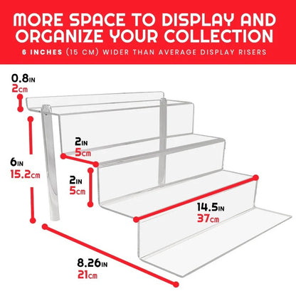 EvoRetro Acrylic Display Stand 4-step 2pk