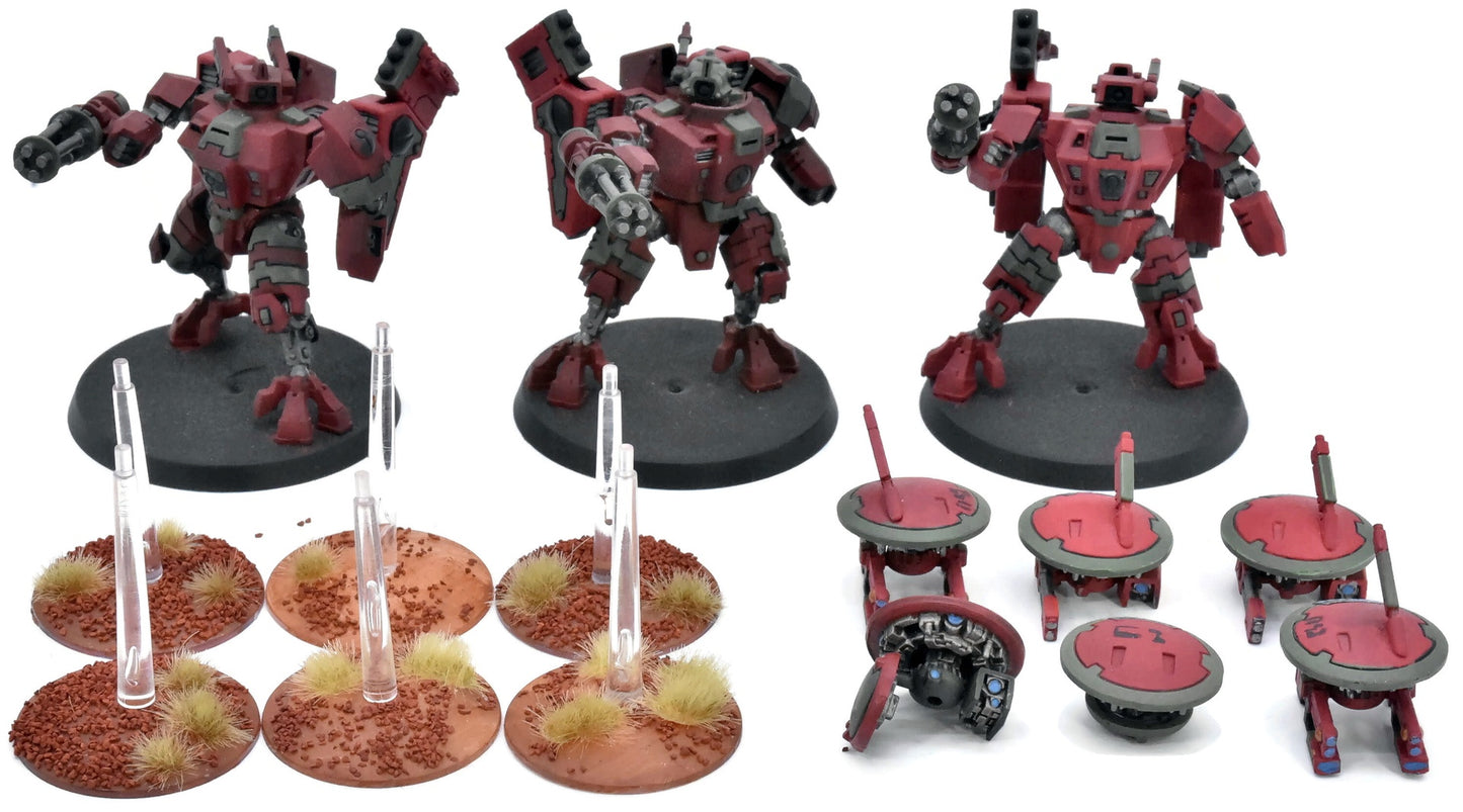 TAU EMPIRE 3 Xv8 Crisis Battlesuits #1 Warhammer 40K 1966