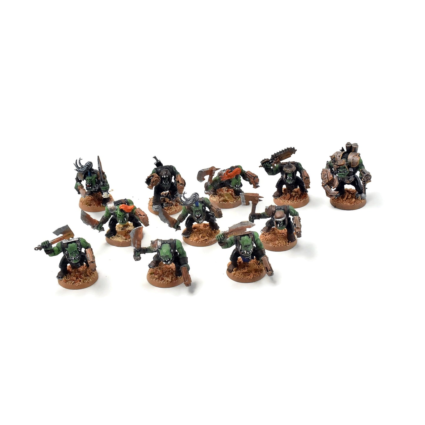 ORKS 10 Ork Boyz With Nob #11 WELL PAINTED 40K