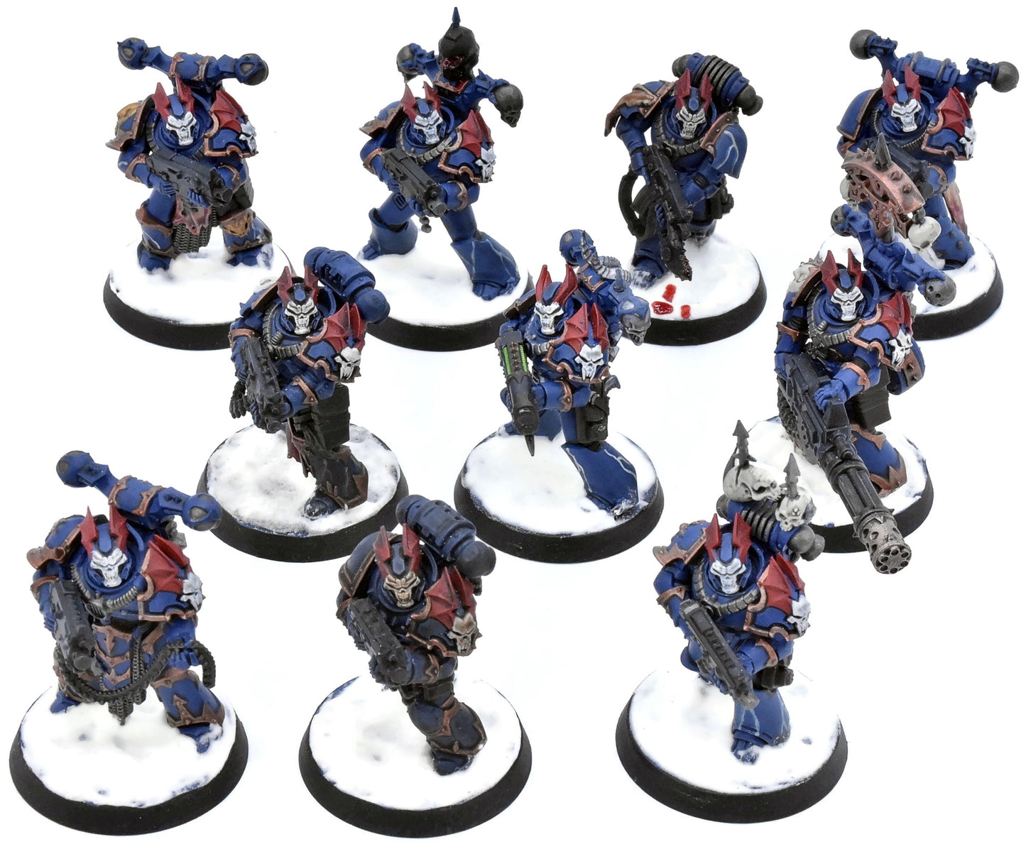 CHAOS SPACE MARINES 10 Legionaries #3 40K Night Lords WELL PAINTED