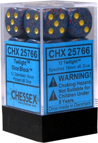 Speckled 12 * D6 Twilight 16mm Chessex Dice (CHX25766)