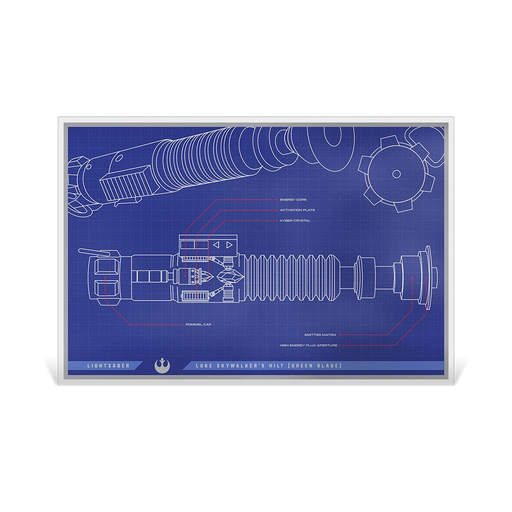 Star Wars™ Luke Skywalker's Lightsaber™ Blueprint 1oz Silver Foil