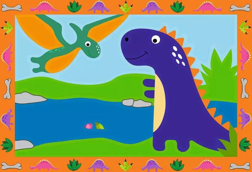 CreArt Land of the Dinosaurs - Paint by numbers for kids 5 years up