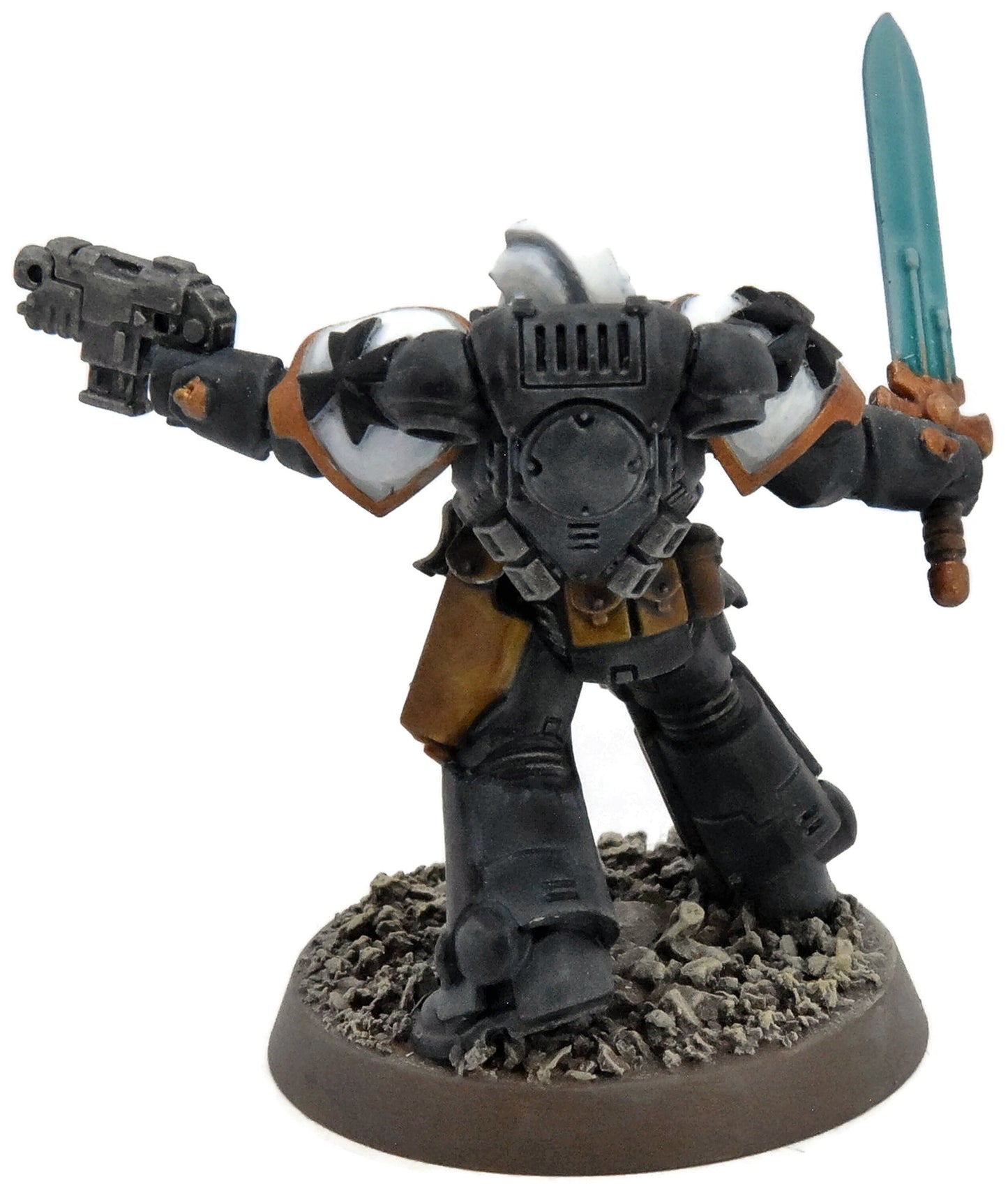 SPACE MARINES Lieutenant #1 WELL PAINTED Warhammer 40K Black Templars