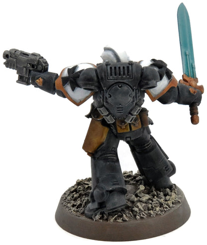 SPACE MARINES Lieutenant #1 WELL PAINTED Warhammer 40K Black Templars
