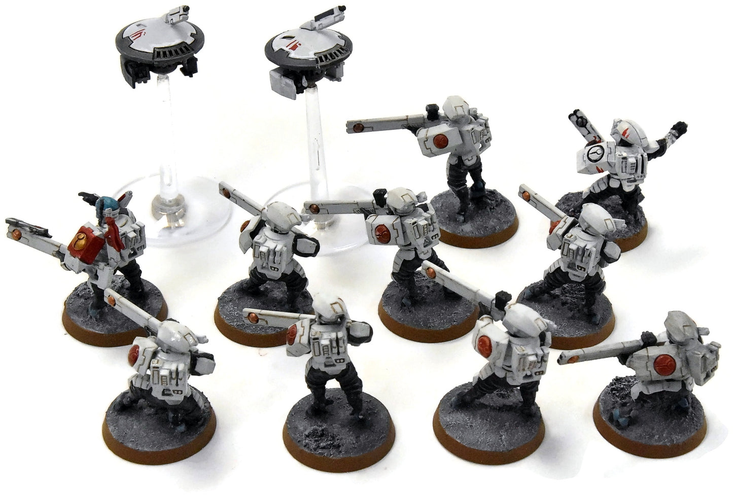 TAU EMPIRE 10 Fire Warriors #1 WELL PAINTED Warhammer 40K 8652