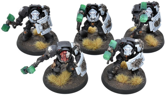 SPACE MARINES 5 Terminator Assault Squad #1 WELL PAINTED 40K Raven Guard