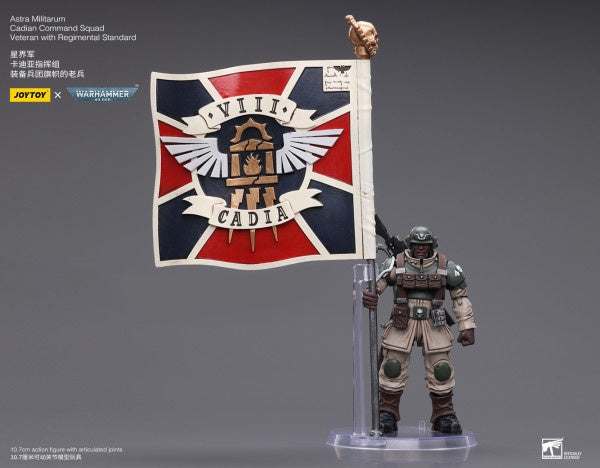 Cadian Command Squad Veteran with Regimental Standard Astra Militarum Joy Toy