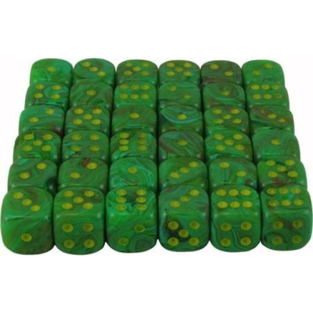 Vortex 36 * D6 Slime / Yellow 12mm Chessex Dice (CHX27915)