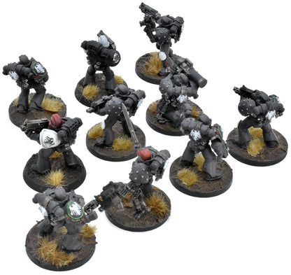 SPACE MARINES 10 Tactical Squad #3 WELL PAINTED 40K Raven Guard