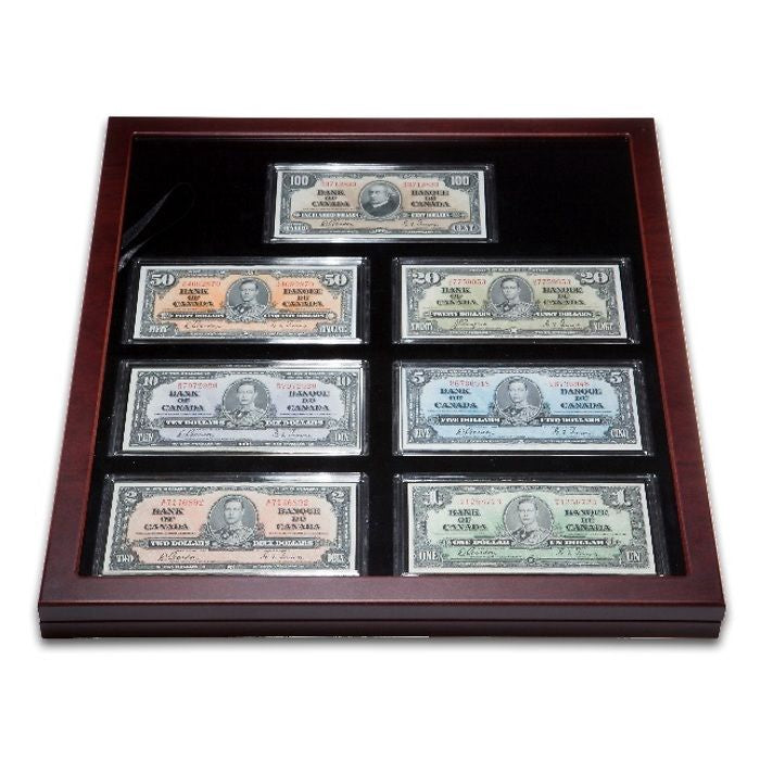 Showcase For 7 Banknotes Including Capsules