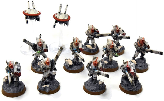 TAU EMPIRE 10 Fire Warriors #2 WELL PAINTED Warhammer 40K