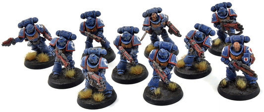 SPACE MARINES 10 Intercessors #2 WELL PAINTED Ultramarines 40K