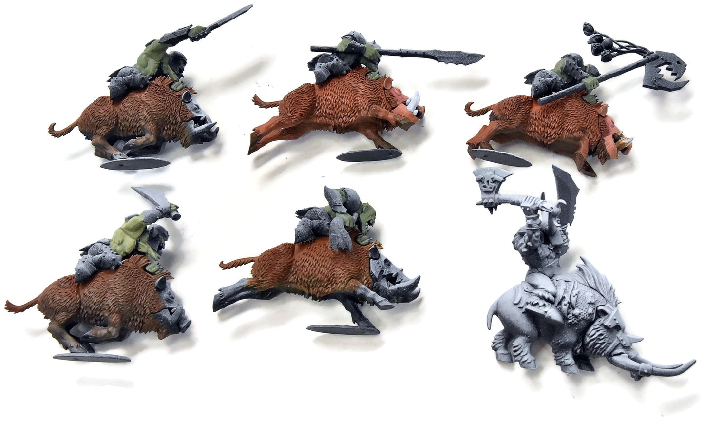 ORCS AND GOBLINS 6 Boar boyz #1 FANTASY with big boss Boar