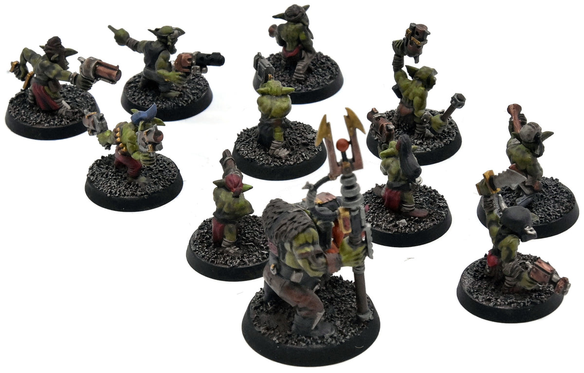 Runtherd Back ORKS 10 Gretchin Squad with runtherd #1 WELL PAINTED Warhammer 40K ...