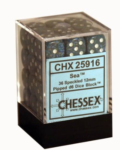 Speckled 36 * D6 Sea 12mm Chessex Dice (CHX25916)