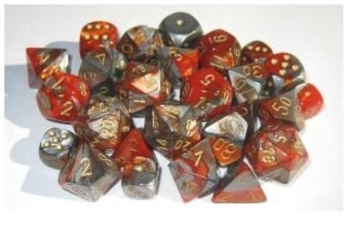 Gemini 10 * D10 Orange-Steel / Gold Chessex Dice (CHX26261*)